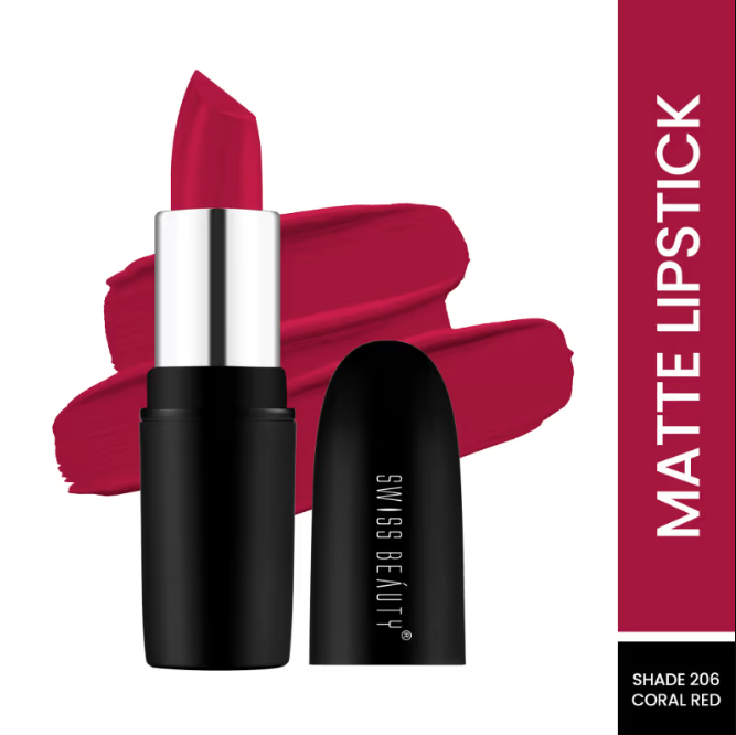 Sweess Beauty Pure Matte Lipstick - 206 Coral Red